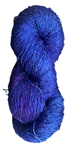 Blue Violet very fine rayon boucle yarn