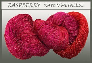 Raspberry rayon metallic yarn