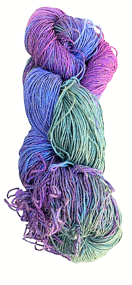 Violet Fields rayon metallic yarn  w/ twisted