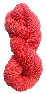 Pink Coral merino beaded metallic wool yarn