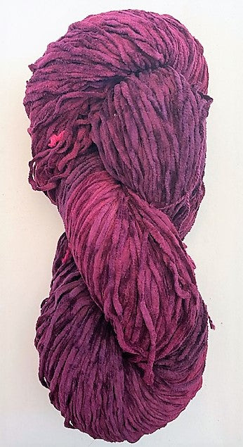 Plum cotton chenille yarn