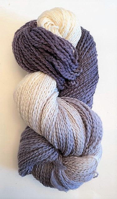 Silver Ombre soft twist wool yarn
