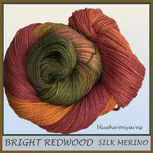 Bright Redwood Silk Merino Yarn